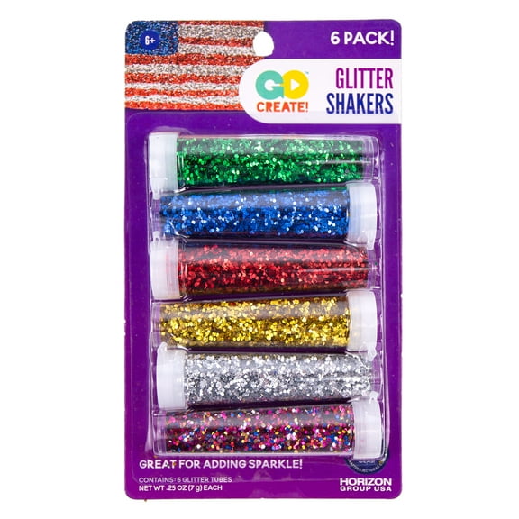 Go Create Primary Glitter Shakers, 6 Pack