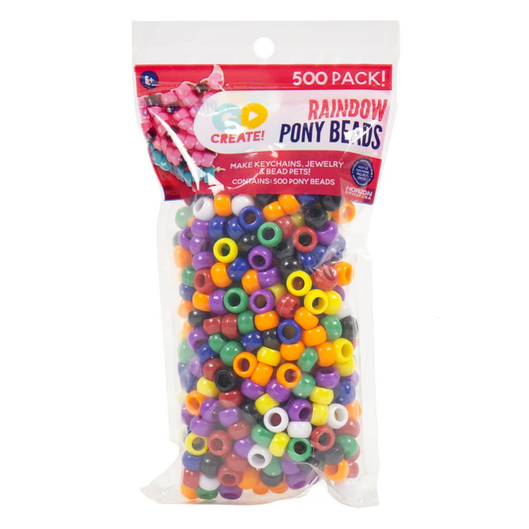 500 Pieces Colorful Pony Beads Star Pony Beads Barrel Shape Large Hole  Acrylic Beads Bracelet Kawaii Rainbow Necklace Jewelry Making Craft Beads  for