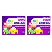 Go Create Wood Craft Sticks, 2000 Pack, 4.5” x 0.375” x 0.07”