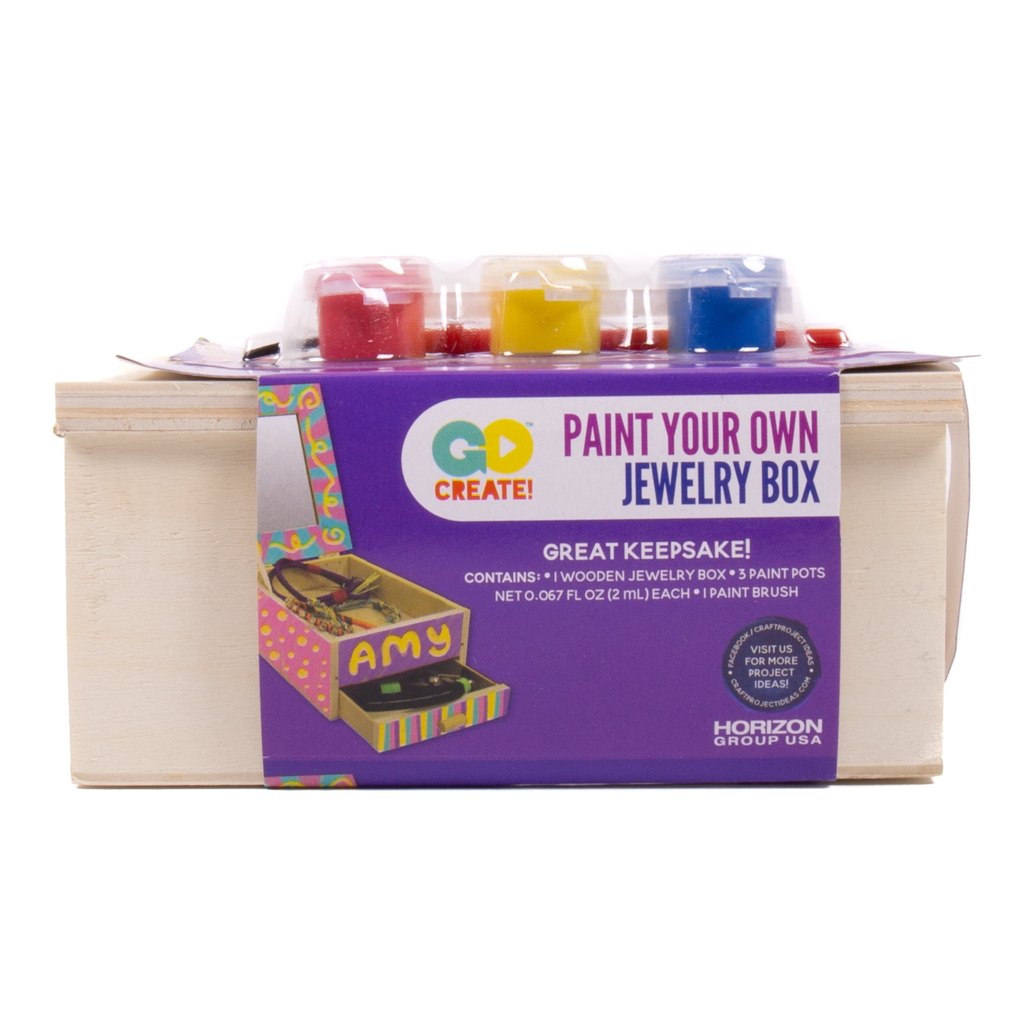 Go Create Wooden Jewelry Box with Paint Set, Arts & Crafts, Unisex, 6