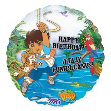 18 DIEGO Happy BIRTHDAY / Feliz CUMPLEANOS Balloon Party Supplies Decorations Foil Mylar Balloon