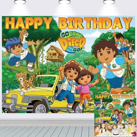 Go Diego Go Backdrop Banner Party Supplies Post Birthday Decorations Background for Photography Taspestry