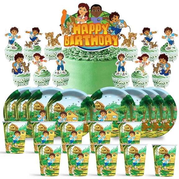 Go Diego Go Birthday Paper Cups Party Funny Supplies Paper Plates Decoration Cake Topper