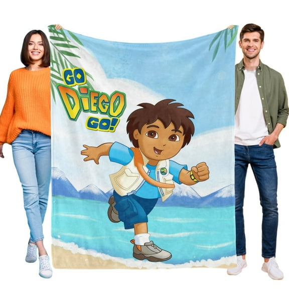 Go Diego Go Flannel Blanket Bed Sofa Couch Throw Cozy Lightweight Birthday Gift