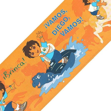 Go Diego Go Orange Accent Wall Border Roll