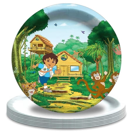 Go Diego Go Paper Plates Birthday Decorations Party Supplies Tableware Disposable Dinnerware