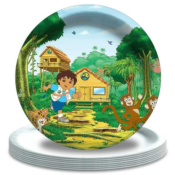 Go Diego Go Paper Plates Birthday Decorations Party Supplies Tableware Disposable Dinnerware