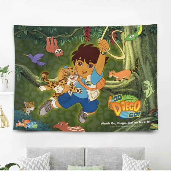 Go Diego Go Tapestry Gift Wall Hanging Backdrop for Room Bedroom Girls Fans Background Banner Party Birthday Supplies Decor