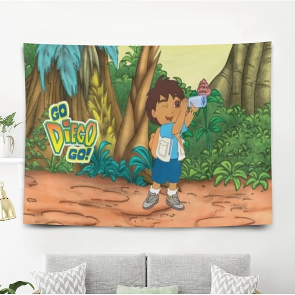 Go Diego Go Tapestry Gift Wall Hanging Backdrop for Room Bedroom Girls Fans Background Banner Party Birthday Supplies Decor