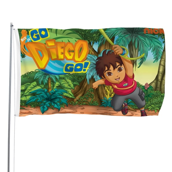 Go Diego Go-themed Printed Flag Perfect gift for fans, friends, and family members, and suitable for indoor and outdoor activities, party decorations.48"x71" (120cm180cm)