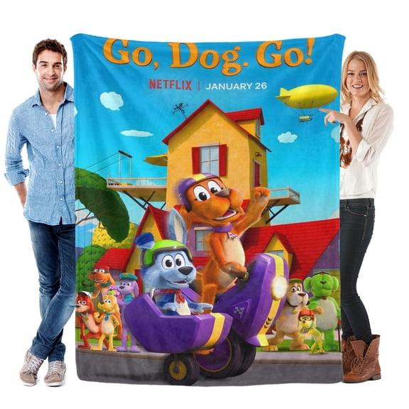 Go Dog Go-Anti-Pilling Flannel Blanket Soft Lightweight Plush Fuzzy Cozy Luxury Blanket for Home and Kitchen Use Perfect for Kids and Adults