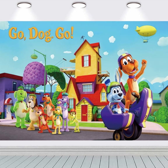 Go Dog Go Party Supplies for Photography Taspestry Post Backdrop Banner Background Birthday Decorations