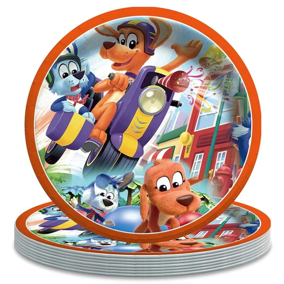 Go Dog Go Themed Birthday Disposable Tableware - 7 Inch Paper Plates Party Supply Decorations