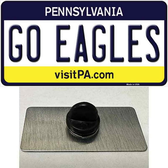 Go Eagles Novelty Metal Hat Pin Tag 1.5" x 0.75" Hat Pin (PIN)