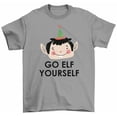 thumbnail image 1 of Go Elf Yourself T-Shirt Funny Christmas Elf Pun Xmas Party Tee, 1 of 2