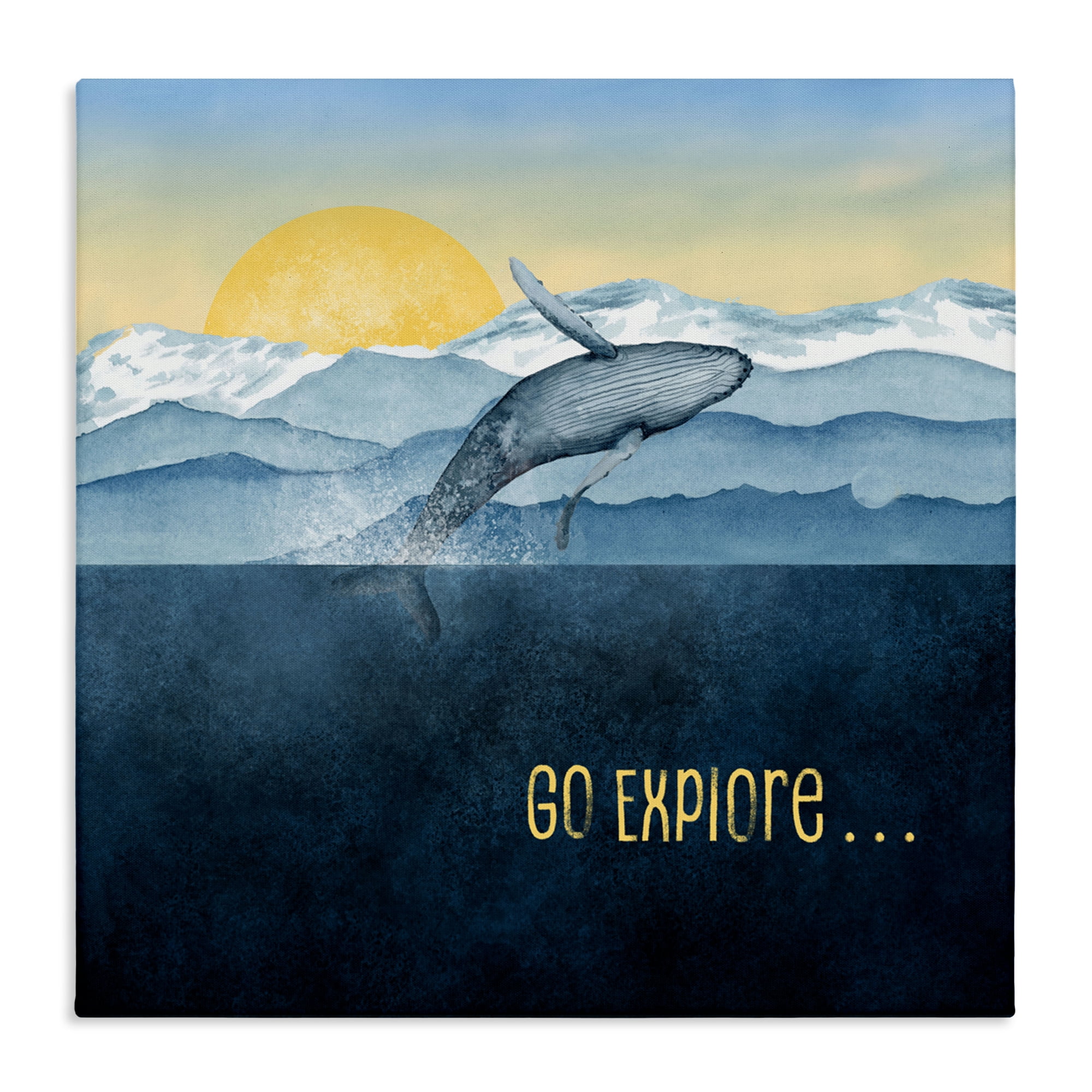 Go Explore Whale Breach Canvas Wall Art, design by Brett Blumenthal