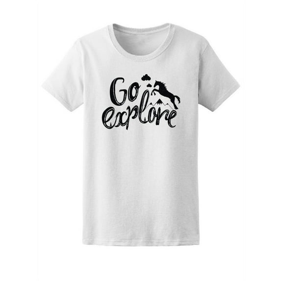 Go Explore Wild Horse Adventure T-Shirt Women -Image by Shutterstock, Female XX-Large