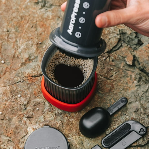 Go, Extra Small Portable Coffee Maker Kit - Travel, Hiking & Camping, All-in-One French Press, Pour-Over & Espresso Style Manual Brewer