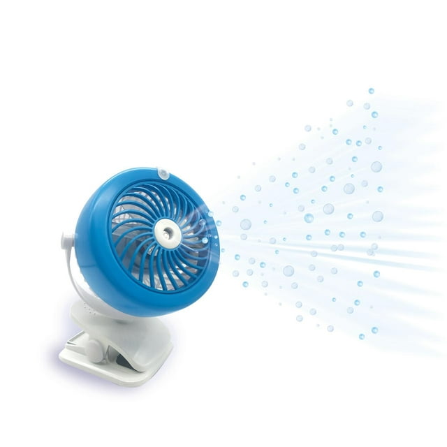 Go Fan Cool Mist Compact Rechargeable Misting Fan with Go Anywhere Clip