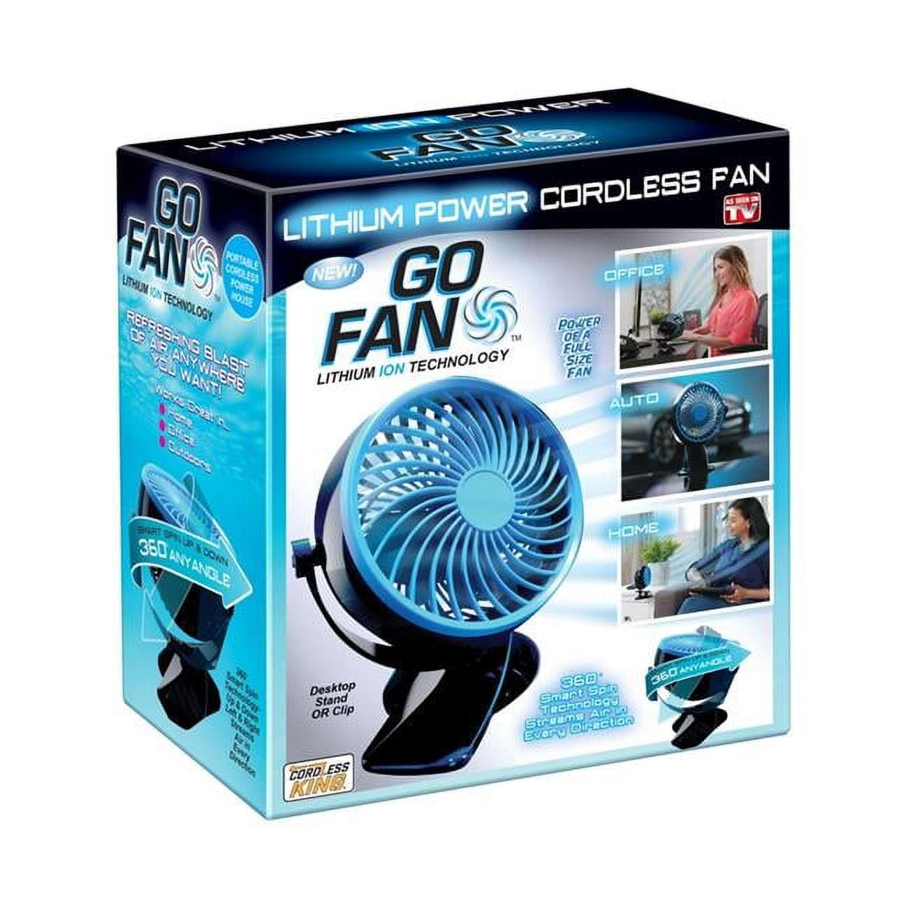Mainstays Rechargeable Personal USB Fan with Wireless Charging Pad and Led  Lighting Teal 