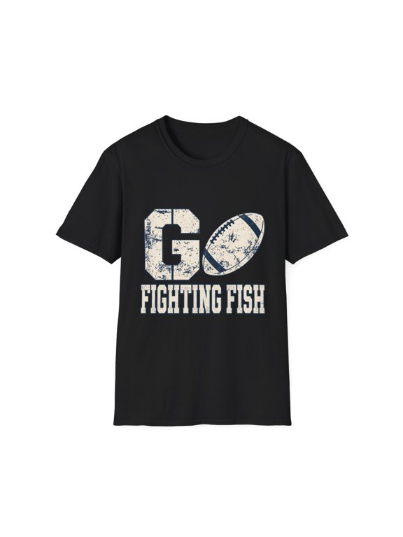 Go Fighting Fish Vintage Football Sports Graphic T-Shirt