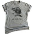 thumbnail image 1 of Go Find Someone Who Builds A Dam Beaver Shirt, Unisex Women's Men's Shirt, Animal Joke Tee, Clever Animal, Dark Heather Gray, Medium, 1 of 6