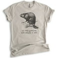 thumbnail image 1 of Go Find Someone Who Builds A Dam Beaver Shirt, Unisex Women's Men's Shirt, Animal Joke Tee, Clever Animal, Light Silk Gray, X-Large, 1 of 6