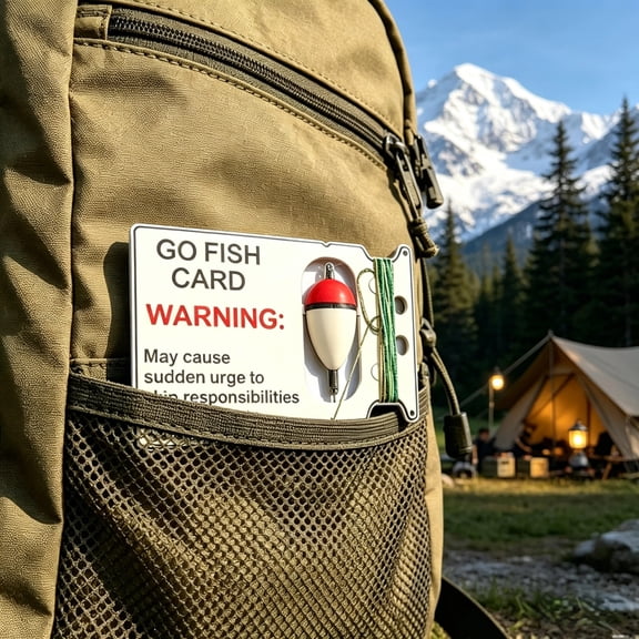 Go Fish Card Emergency Fishing Kit Pocket Size, Wallet Fishing Gear with Built in Reel Line Hook Float for Camping Hiking Survival