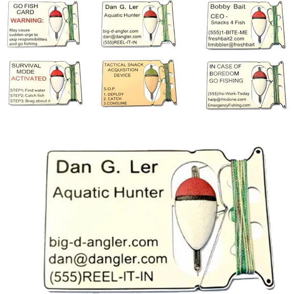 Go Fish Card Wallet Fishing Kit Pocket Size, Portable Mini Fishing Gear with Built in Line Reel for Spontaneous Outdoor Fun