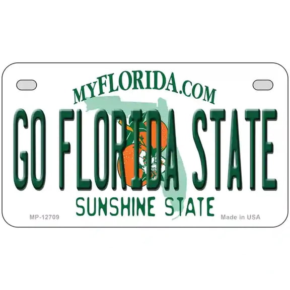 Go Florida State Novelty Metal License Plate 7" x 4" Motorcycle (MP)