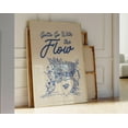 thumbnail image 1 of Go With The Flow Print • Retro Illustration With Quote Wall Art • Nature Lover Print • Motivational Typography Poster • Trendy Dorm Room Art Wall Art, Modern Wall Decor, 16x24 UNFRAMED, 1 of 2
