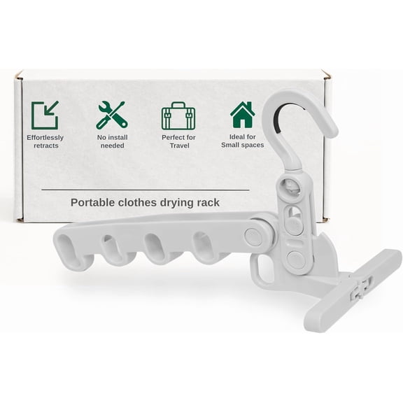 Go - Folding Clothes Drying Rack - Travel Essentials for Laundry - Portable and Collapsible with Hook - Clothes Rack Cruise Ship Essentials, RV, Traveling and Small Room
