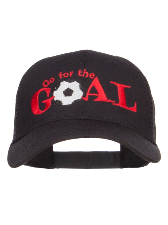 Go For Goal Embroidered Trucker Cap - Black OSFM