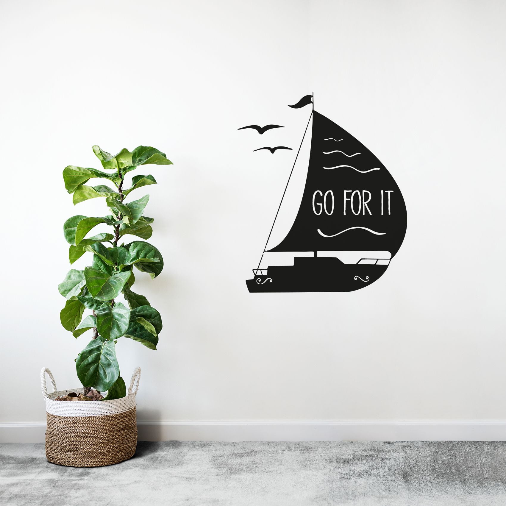 Go For It Life Quote Sailing Sailor Sail Boat Ocean Sea Silhouette