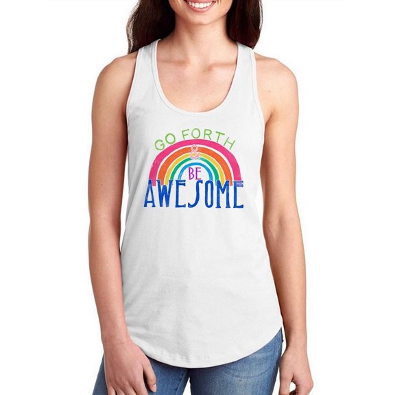 Go Forth And Be Awesome Racerback Tank Women -June Erica Vess Designs, Female x-Large