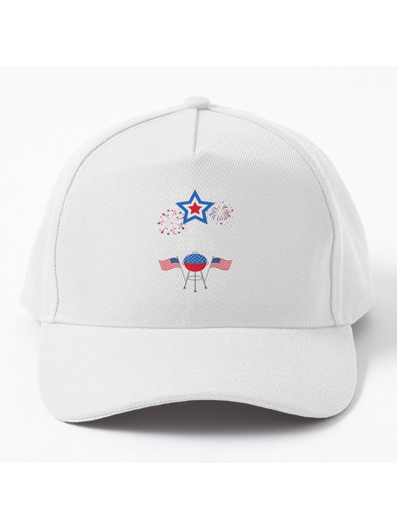 Go Fourth and Grill Baseball Cap, Fourth of July BBQ Celebration Design, Classic Hat