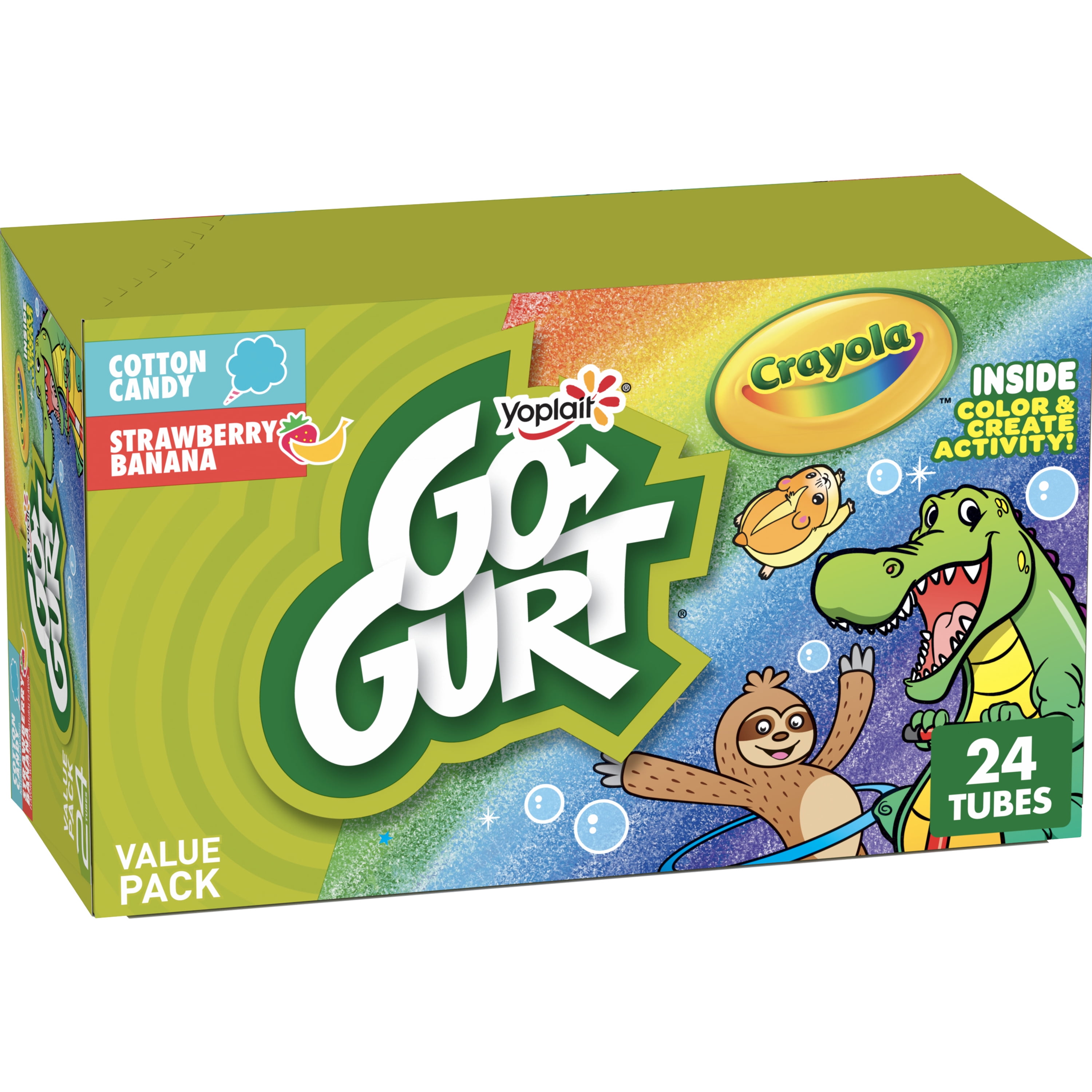 Go-GURT Cotton Candy and Strawberry Banana Kids Fat Free Yogurt