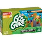 Go-GURT Minecraft Kids Fat Free Yogurt Variety Pack, 2 oz Yogurt Tubes (16 Count)