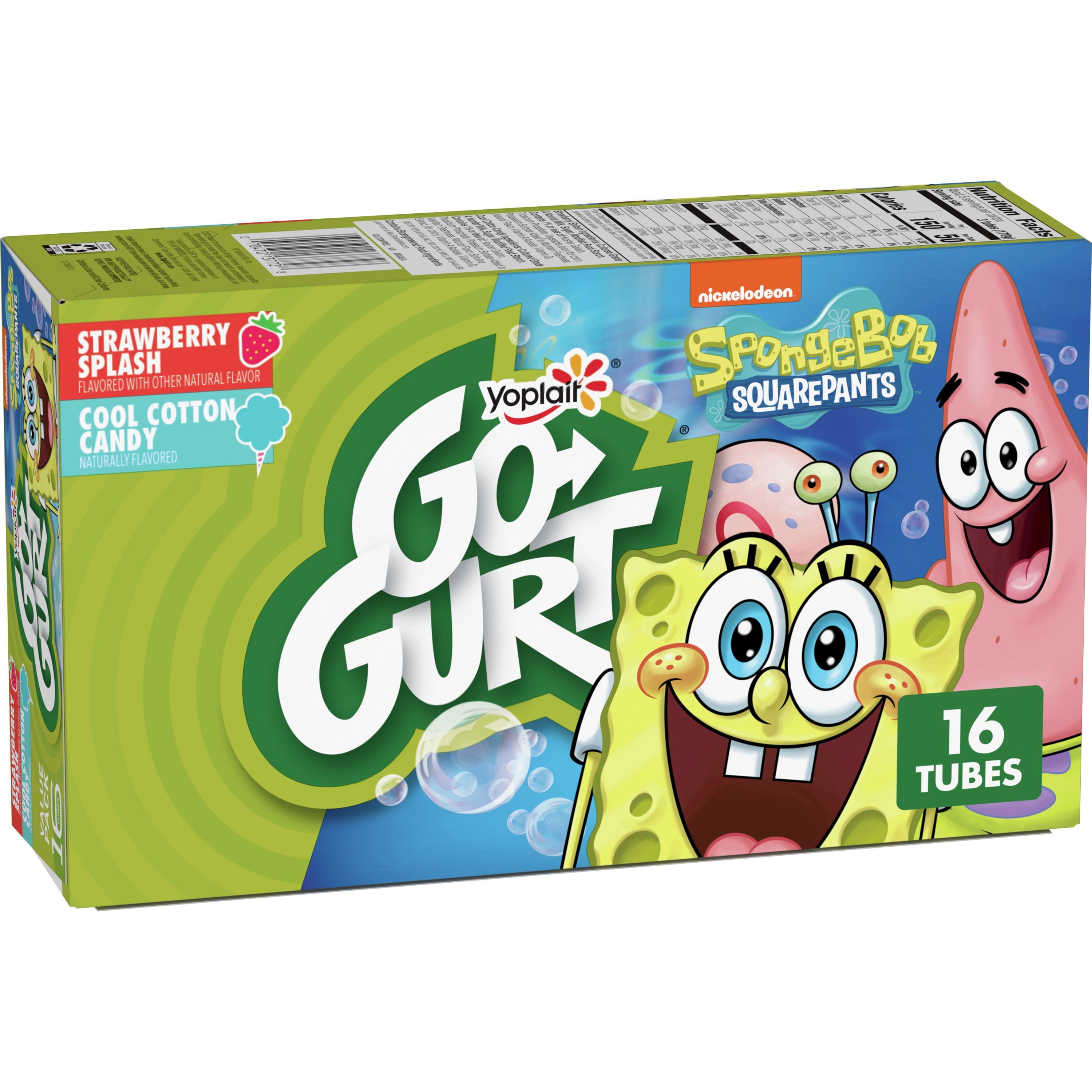 Yoplait GoGurt SpongeBob SquarePants Cotton Candy and Strawberry