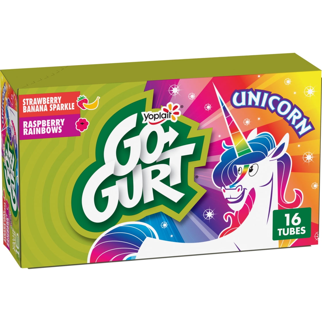 Go-GURT Unicorn Kids Fat Free Yogurt Variety Pack, Gluten Free, 2 oz Yogurt Tubes (16 Ct)
