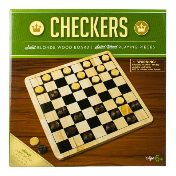 Go! Games, Checkers with Natural Wood Board