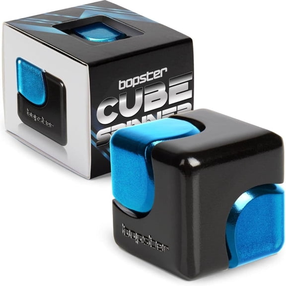 Go! Games, bopster Cube Spinner Metallic Black & Blue Fidget Spinner