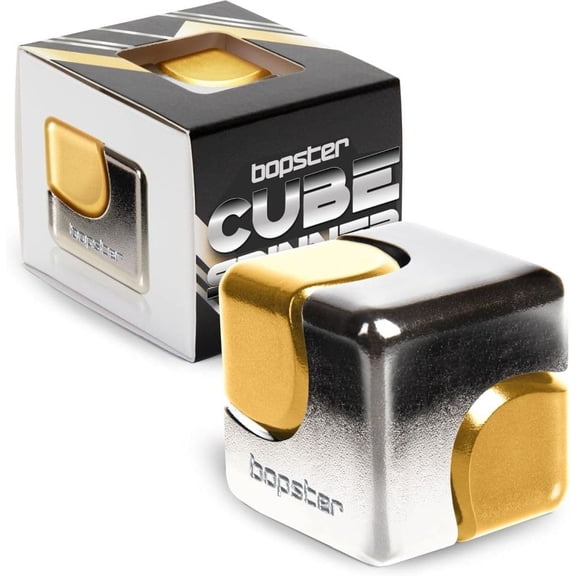 Go! Games, bopster Cube Spinner Metallic Gold & Silver Fidget Spinner