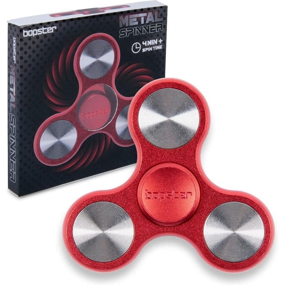 Go! Games, bopster TriSpinner Metallic Red & Silver Fidget Spinner