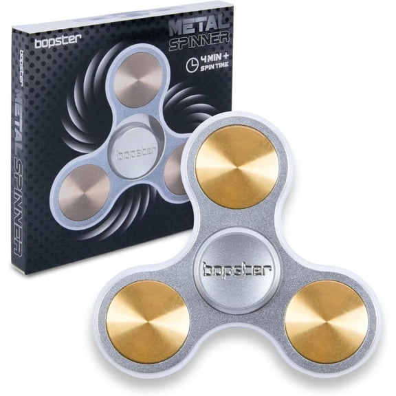 Go! Games, bopster TriSpinner Metallic Silver & Gold Fidget Spinner