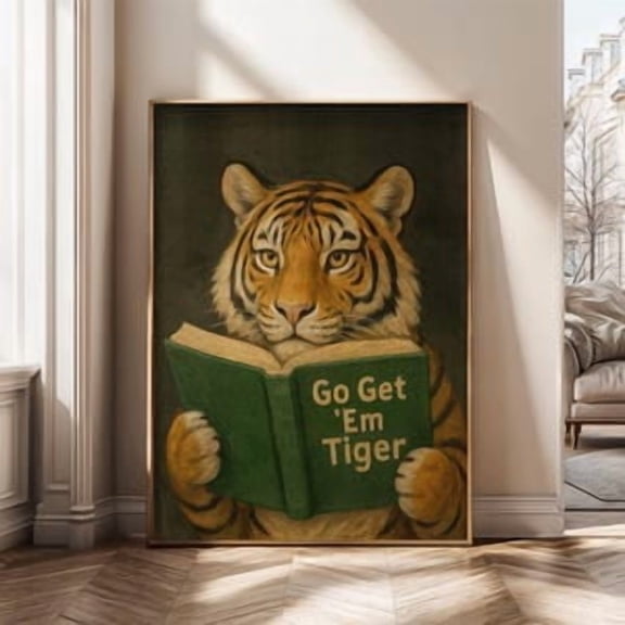 Go Get Em Tiger Poster, Poster Home Decor , Poster Print Only