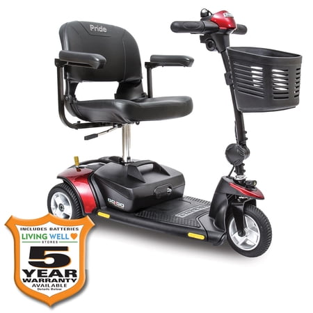 Go-Go Elite Traveller 3-wheel Scooter-Red-12AH Battery