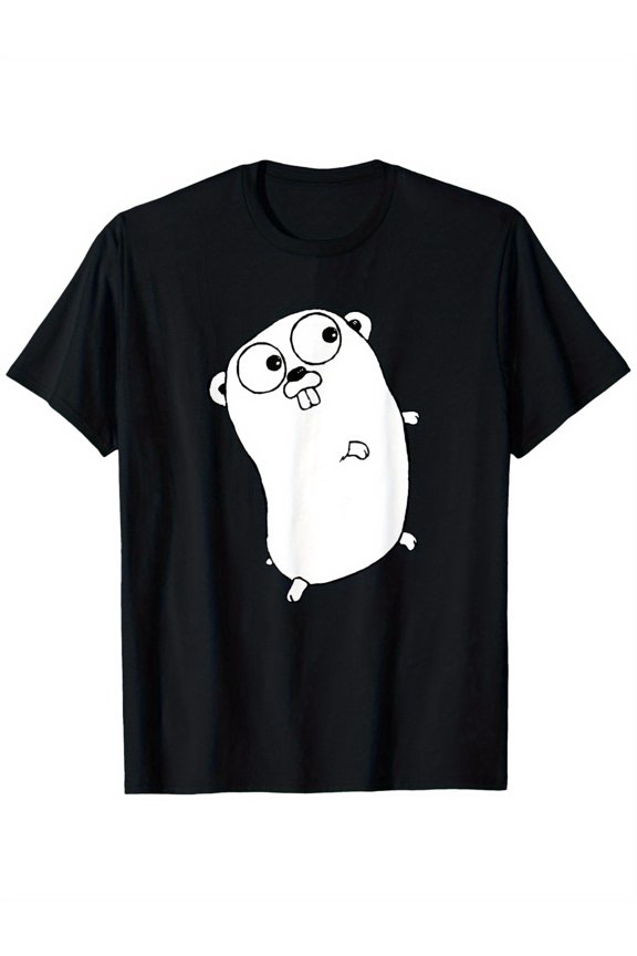 Go Golang Programming Language Logo Mascot Gopher Athleisure - Ready Black Short Sleeve: Style Meets Comfort T-Shirt, gift for family or friend, Black, Plus Size