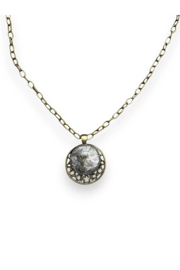 Go Gray Brain Cancer Awareness Circle Pendant Necklace