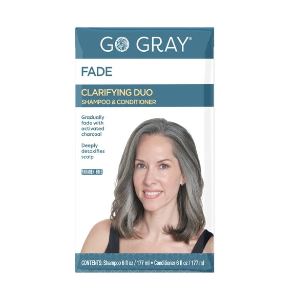 Go Gray Clarifying Duo Daily Shampoo & Conditioner with Charcoal, 2 Piece Set, 6 fl oz